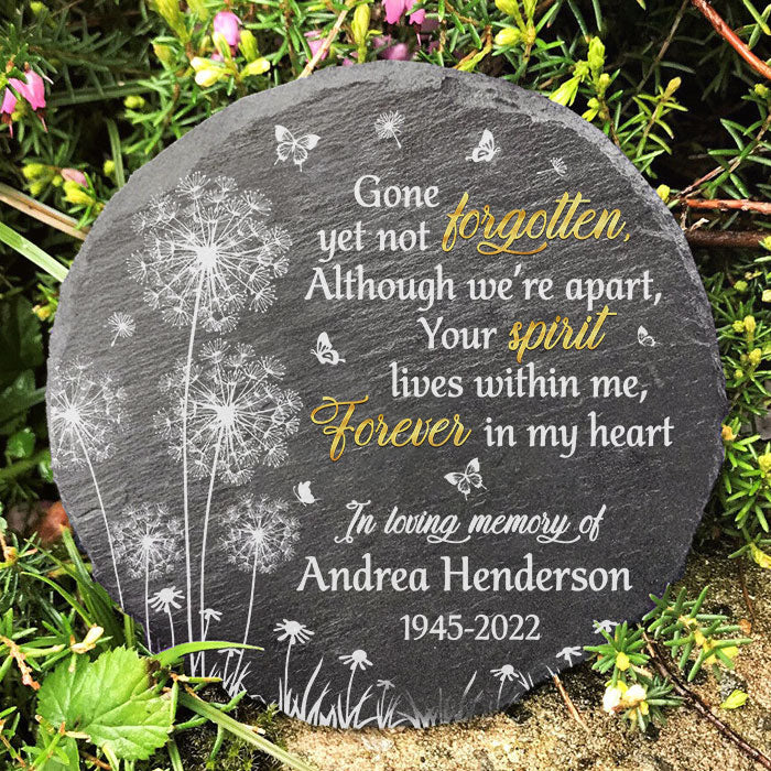 Although We Are Apart, Your Spirit Lives Within Me - Personalized Memorial Stone, Human Grave Marker - Memorial Gift, Sympathy Gift