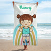 Bring The Joy To The Beach - Kid Personalized Custom Beach Towel - Christmas Gift For Children