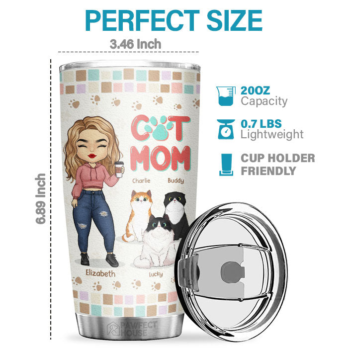 I Never Dreamed I'd Be This Crazy Cat Mom With These Cutest Cats Ever - Personalized Tumbler - Gift For Cat Lovers, Cat Owners, Cat Gift, Gift For Pet Lovers