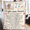 For Every Time You Think Of Me I'm Right There In Your Heart - Memorial Personalized Custom Blanket - Upload Image, Sympathy Gift, Christmas Gift For Family Members