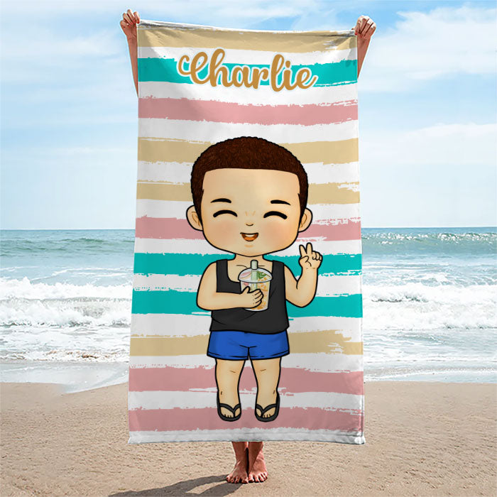 We All Need Vitamin Sea - Personalized Custom Beach Towel - Gift For Family, Gift For Kids, Christmas Gift