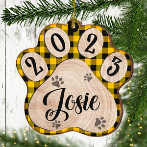 Dog Paw - Christmas Is Coming - Personalized Custom Paw Shaped Wood Christmas Ornament