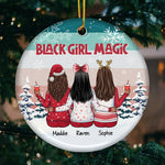 Custom Name Black Girl Magic Christmas Gifts for Girls - Personalized Ornament