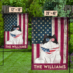 Custom Name Patriotic Cat Family Gifts - Personalized Flag
