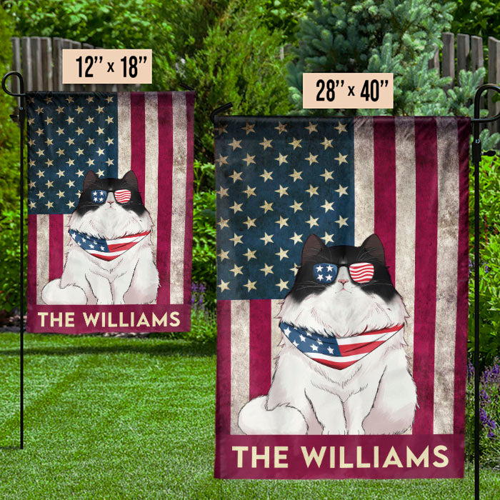 American Cats' Family - 4th Of July Decoration - Personalized Cat Flag