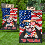 Custom Dog Breed Patriotic Dog House Decor - Personalized Flag