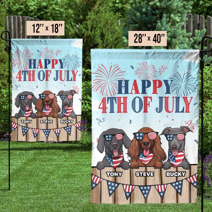 Happy Independence Day For Dog Lovers - 4th Of July Decoration - Personalized Dog Flag