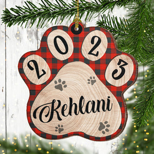 Dog Paw - Christmas Is Coming - Personalized Custom Paw Shaped Wood Christmas Ornament