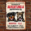 Le damos un mordisco al crimen Spanish - Funny Personalized Dog Metal Sign