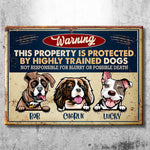 Custom Name Funny Dog Warning Gifts for Dog Lovers - Personalized Metal Sign