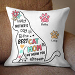 Happy Mother Day To Cat Mom - Personalized Cat Pillow (Insert Included)