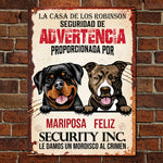 Nous prenons une bouchée de la criminalité Francais - Funny Personalized Dog Metal Sign