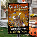 Custom Name Halloween Grandkids Gifts for Grandparents - Personalized Metal Sign