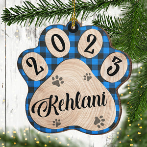 Dog Paw - Christmas Is Coming - Personalized Custom Paw Shaped Wood Christmas Ornament