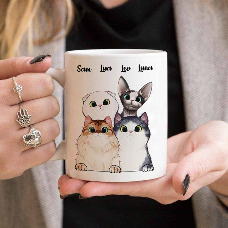Thank You For Being Our Dad - Gift for Dad, Funny Personalized Cat Mug
