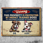 Custom Name Funny Dog Warning Gifts for Dog Lovers - Personalized Metal Sign
