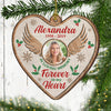 Forever In My Heart - Personalized Custom Heart Shaped Wood Christmas Ornament