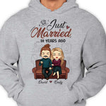 Just Married - Personalized Unisex T-shirt, Hoodie - Gift For Couples, Husband Wife