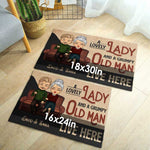 A Lovely Lady & A Grumpy Old Man - Personalized Decorative Mat - Anniversary Gifts, Gift For Couples, Husband Wife