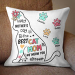 Happy Mother Day To Cat Mom - Personalized Cat Pillow (Insert Included)
