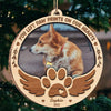 You Left Paw Prints On My Heart - Personalized Custom Snow Globe Shaped Wood Photo Christmas Ornament - Upload Image, Memorial Gift, Sympathy Gift, Christmas Gift