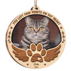 You Left Paw Prints On My Heart - Personalized Custom Snow Globe Shaped Wood Photo Christmas Ornament - Upload Image, Memorial Gift, Sympathy Gift, Christmas Gift