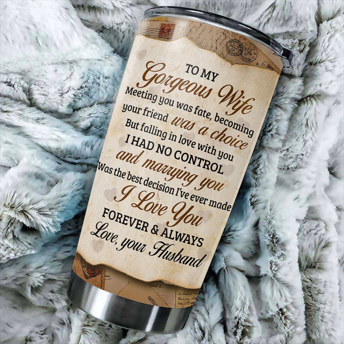 Meeting You Was Fate, Becoming Our Friend Was A Choice - Gift For Couples, Personalized Tumbler