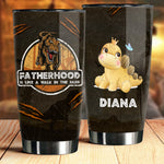 Custom Name Dinosaur Dad Gifts for Fathers - Personalized Tumbler