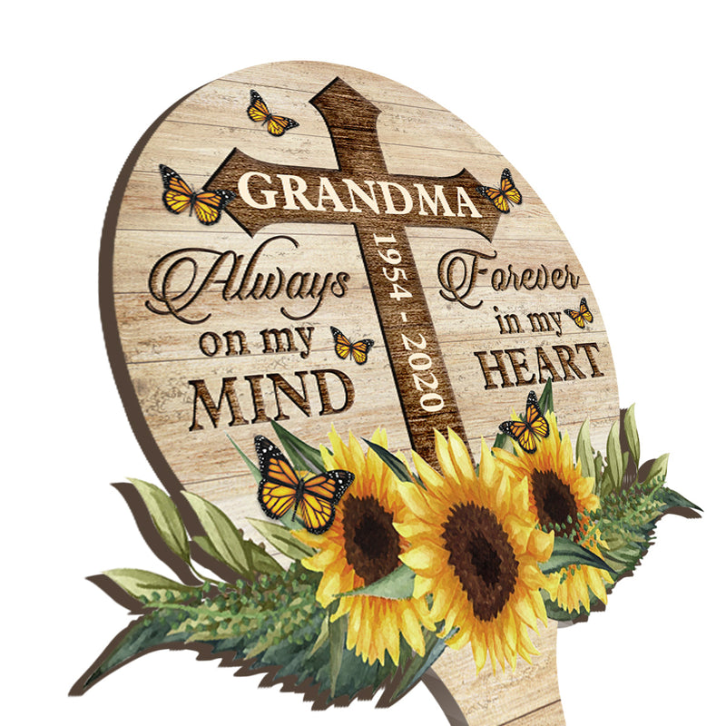 Always On My Mind, Forever In My Heart - Personalized Custom Acrylic Garden Stake