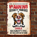 Custom Name Dog Security Sign for Dog Lovers - Personalized Metal Sign