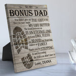 To My Bonus Dad - Gift for Dad, Personalized Canvas