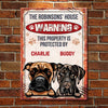This Property Is Protected By  - Funny Personalized Dog Metal Sign