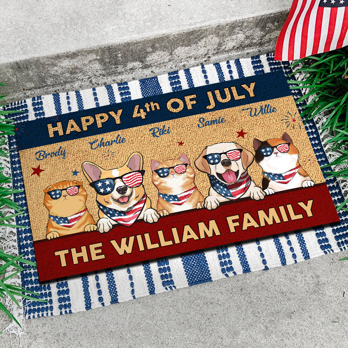 Happy American Independence Day - 4th Of July - Funny Personalized Pet Decorative Mat (Cat & Dog)