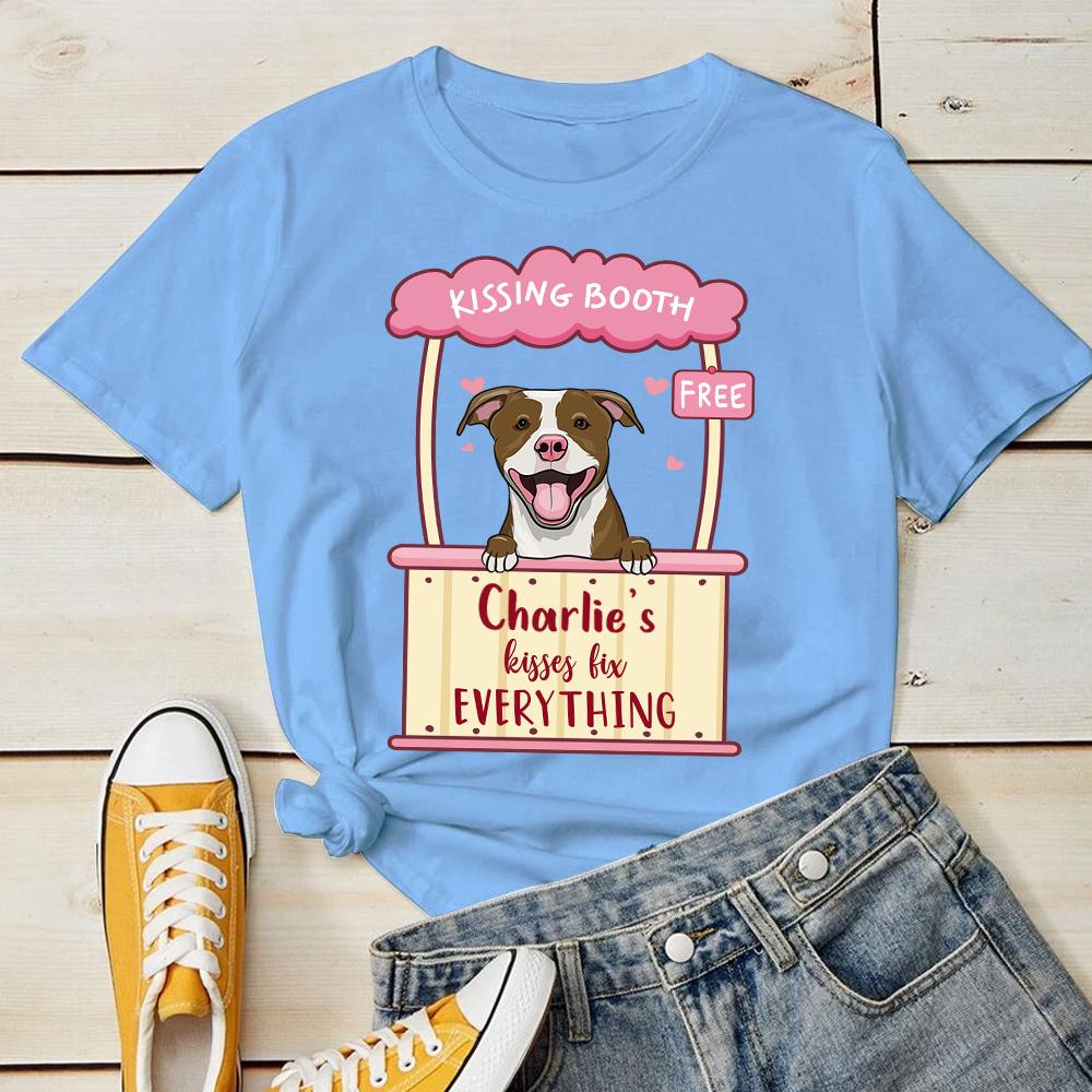Dog's Kisses Fix Everything - Personalized Custom Unisex T-shirt.