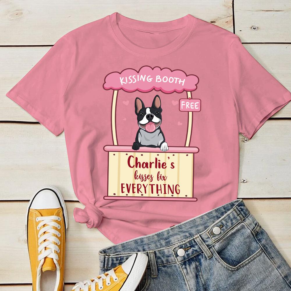 Dog's Kisses Fix Everything - Personalized Custom Unisex T-shirt.