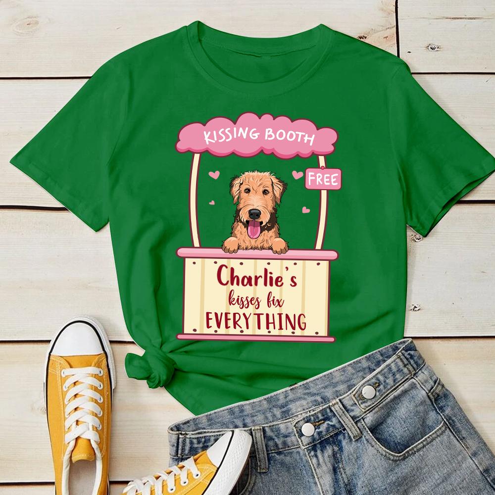 Dog's Kisses Fix Everything - Personalized Custom Unisex T-shirt.