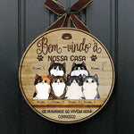 Custom Name Cat Lover Welcome Gifts - Personalized Wood Sign