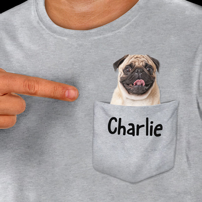 Put Your Pet In The Pocket Upload Image - Gift For Dog Lovers, Personalized Unisex T-Shirt