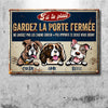 Gardez La Porte Fermée - Plaque De Porte Humoristique De Chien En Métal À Personnaliser - Funny Personalized Dog Metal Sign French