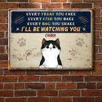 Custom Name Funny Cat Gifts for Cat Lovers - Personalized Metal Sign