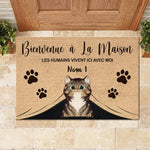 Bienvenue À La Maison French - Funny Personalized Cat Decorative Mat (WT)