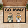Go Away Unless You Have Wine And Catnip - Funny Personalized Cat Decorative Mat