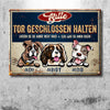 Bitte Tor Geschlossen Halten - Lustiges Personalisiertes Hundemetallschild - Funny Personalized Dog Metal Sign German