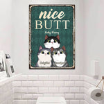 Funny Cat Bathroom Decor - Metal Sign