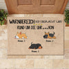 Warnbereich, der von den Hunden rund um die Uhr überwacht wird German - Funny Personalized Dog Decorative Mat