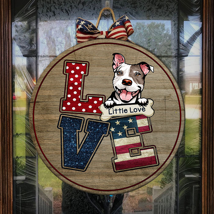 American Love - Funny Personalized Dog Door Sign