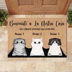 Benvenuti A La Nostra Casa - Funny Personalized Cat Decorative Mat