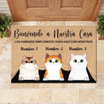 Bienvenido A Mi Casa Spanish - Funny Personalized Cat Decorative Mat, Doormat