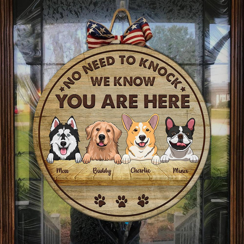 No Need To Knock - Funny Personalized Dog Door Sign