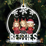 We're Besties Forever - Bestie Personalized Custom Ornament - Acrylic Snow Globe Shaped - New Arrival, Christmas Gift For Best Friends, BFF, Sisters